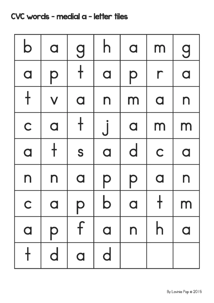 CVC Easter Eggs Word Work Center letter tiles for building short vowel a CVC words using hands on phonics