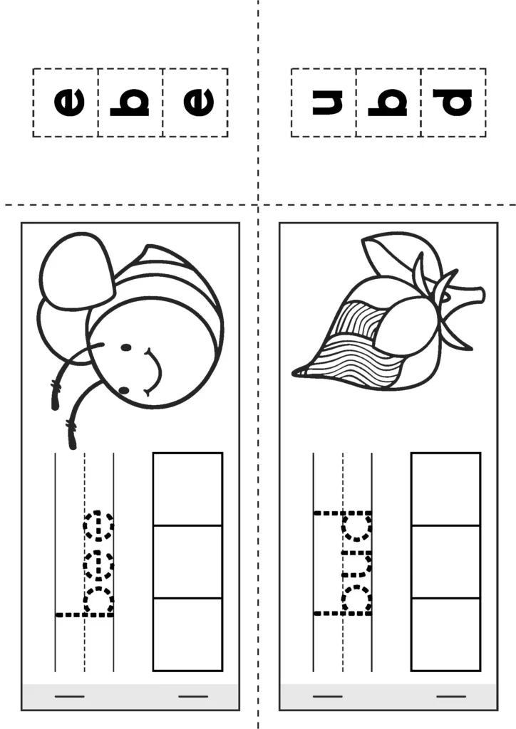 Spring Kindergarten Worksheets and Activities build a word CVC spelling worksheet with letter tiles for kindergarten phonics practice
