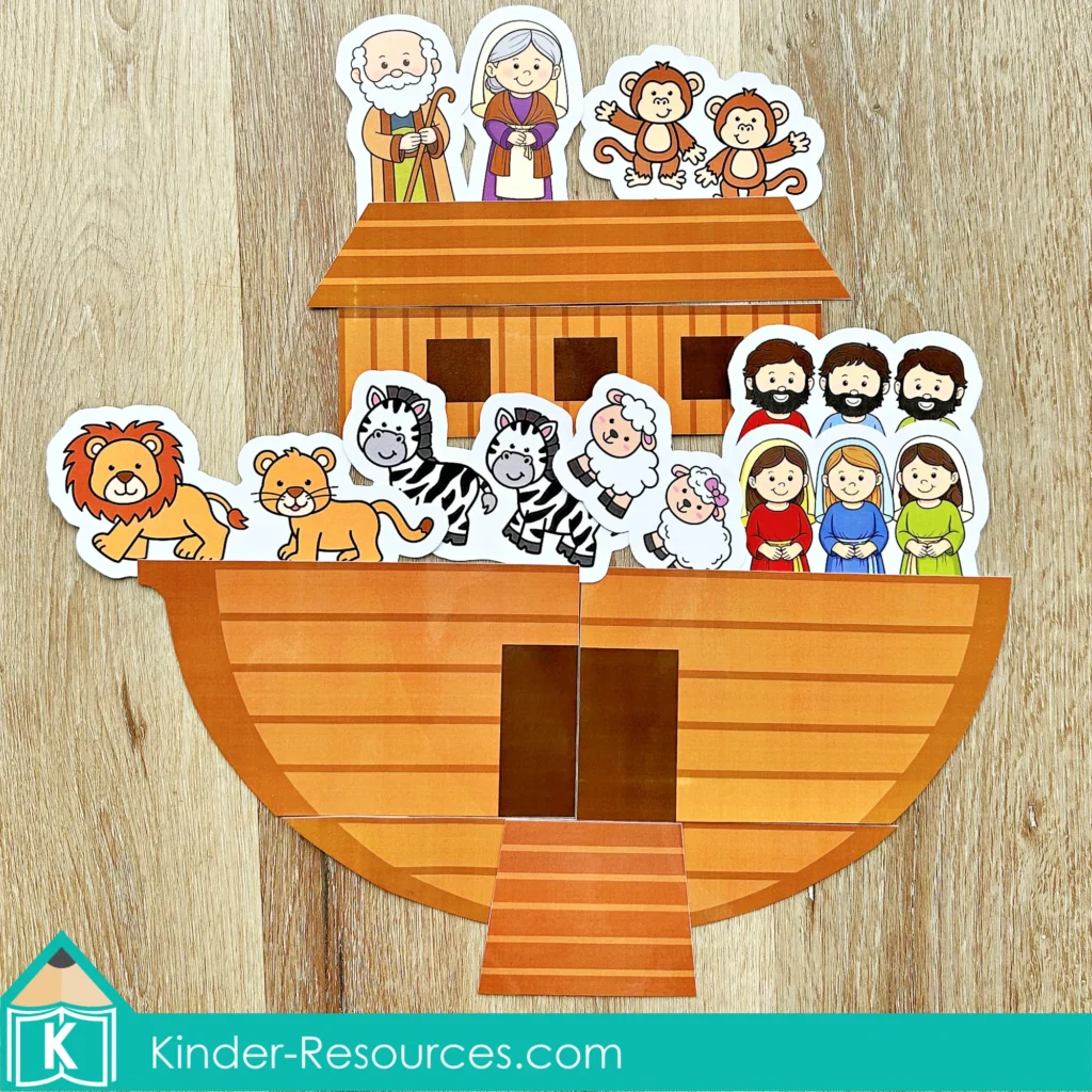 Noah’s Ark Animals and Family Inside Ark Printable Activity
