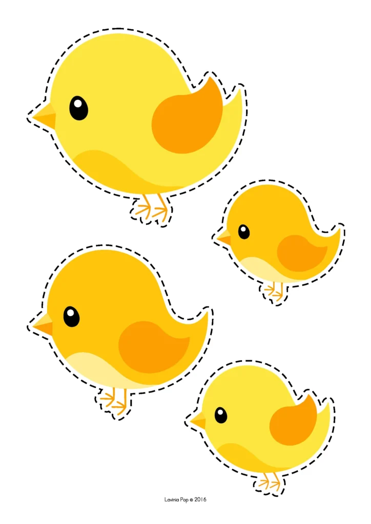 Spring Centers for Preschool bird color matching activity with yellow birds for sorting and color recognition practice