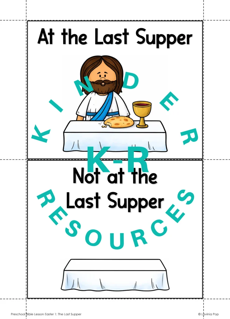 At the Last Supper Sorting Activity Headers for Preschool