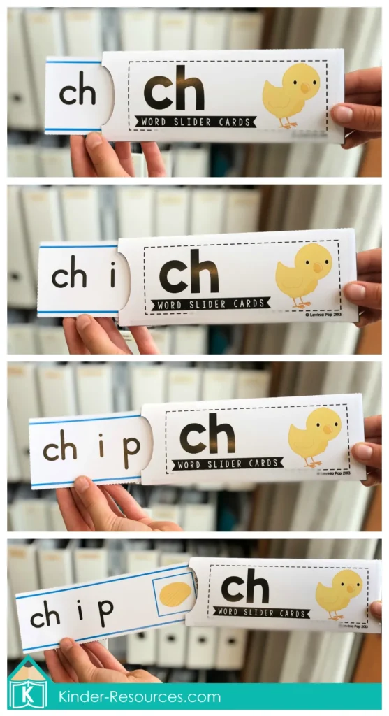 CH Digraph Worksheets and Activities word slider cards activity building ch words like bench lunch chip chin chop inch chimp