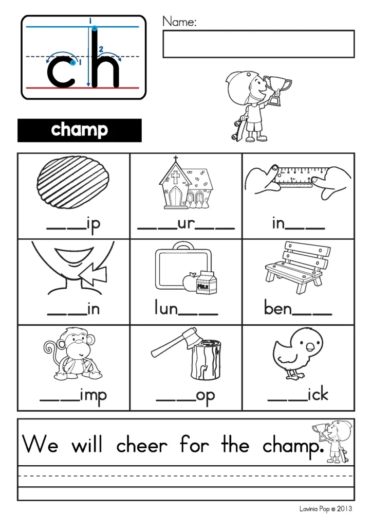 CH Digraph Worksheets and Activities Write the Missing Digraph Worksheet