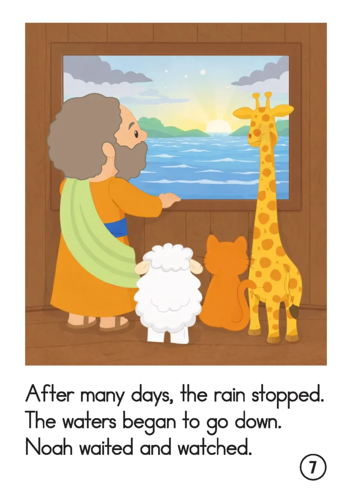 God Keeps His Promises Preschool Bible Lesson Noah watching water go down after rain