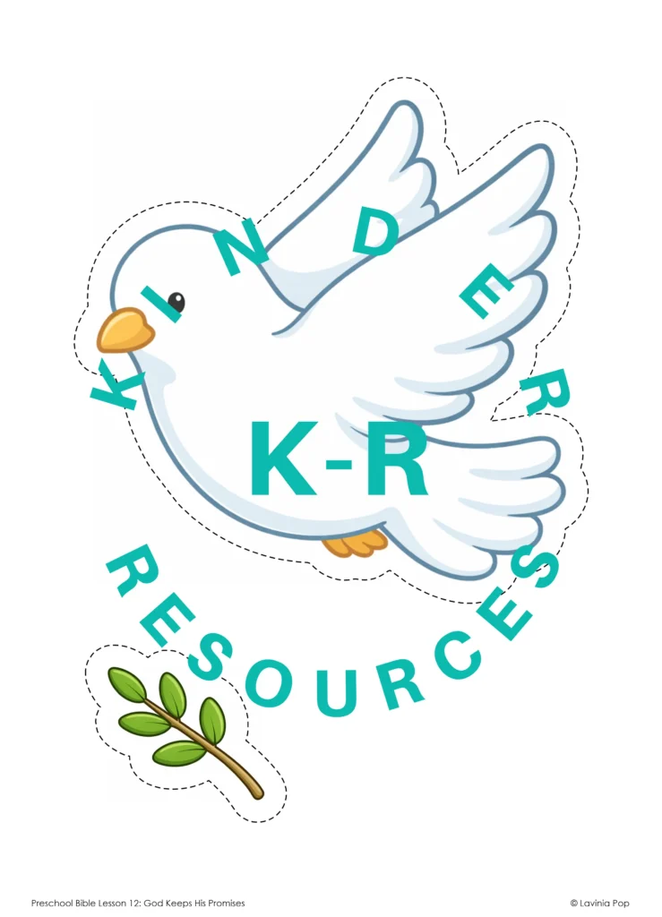 God Keeps His Promises Noah’s Ark lesson dove and olive leaf props for preschool retelling activity