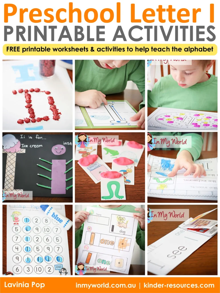 Preschool Letter I activities printable worksheets crafts and hands on learning for alphabet recognition and early literacy
