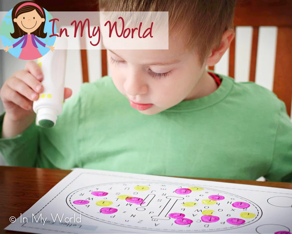 Preschool Letter I activities letter find worksheet with dot markers for uppercase and lowercase recognition