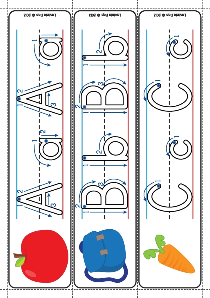 Back to School Literacy Centers for Kindergarten alphabet tracing cards with correct letter formation practice
