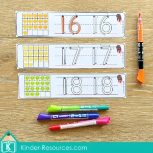 Kindergarten Summer Math Center Activities. Number Tracing 1-20