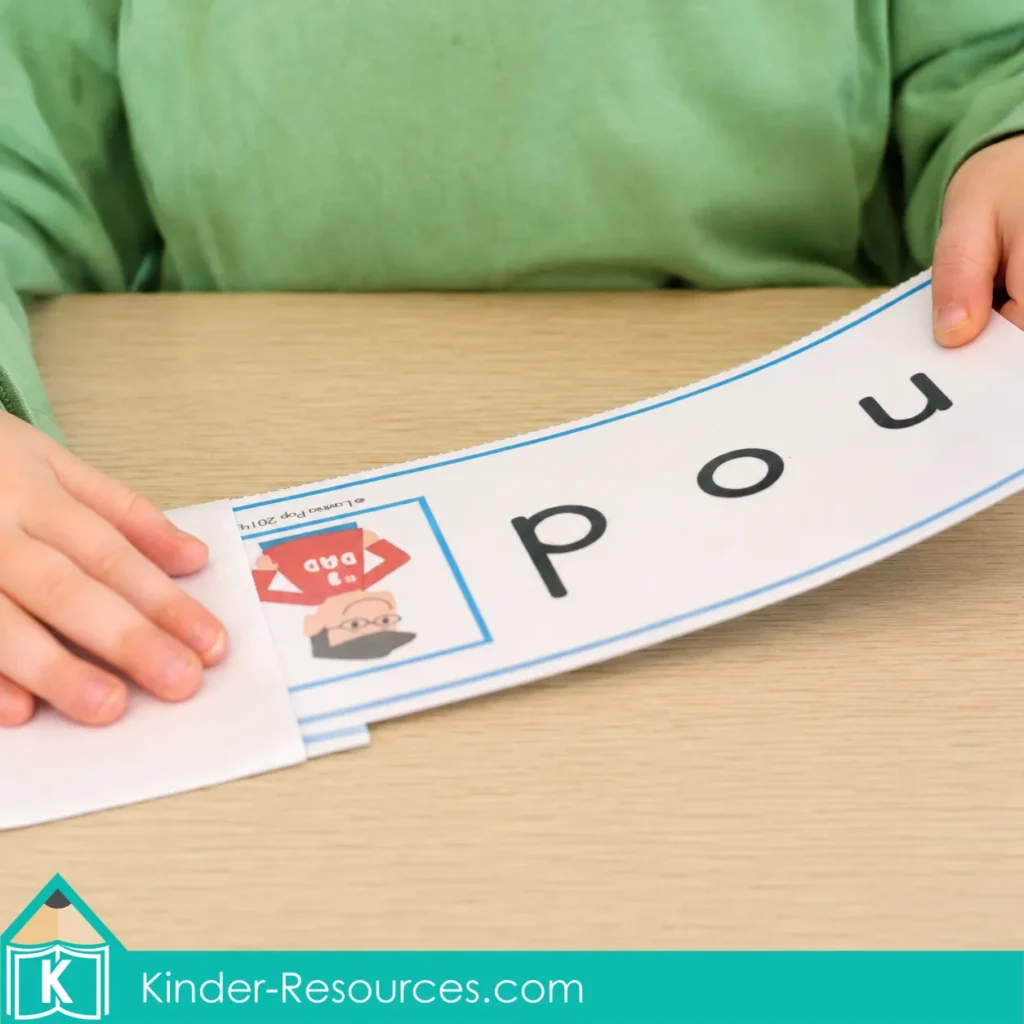Preschool Letter N CVC Word Slider Card