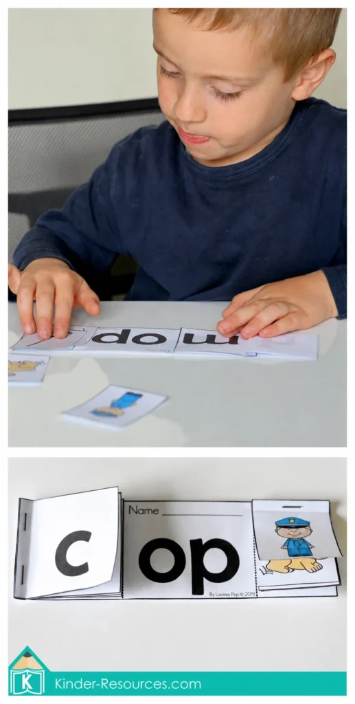Preschool Letter O Word Family Flip Flap Book