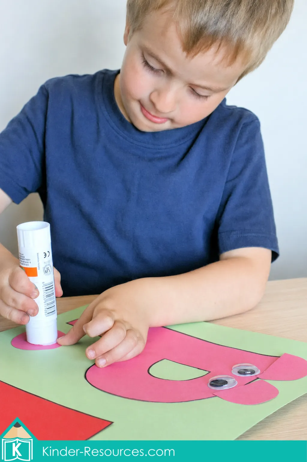 ing the pieces onto an uppercase P to make a pig for a preschool letter P alphabet craft.