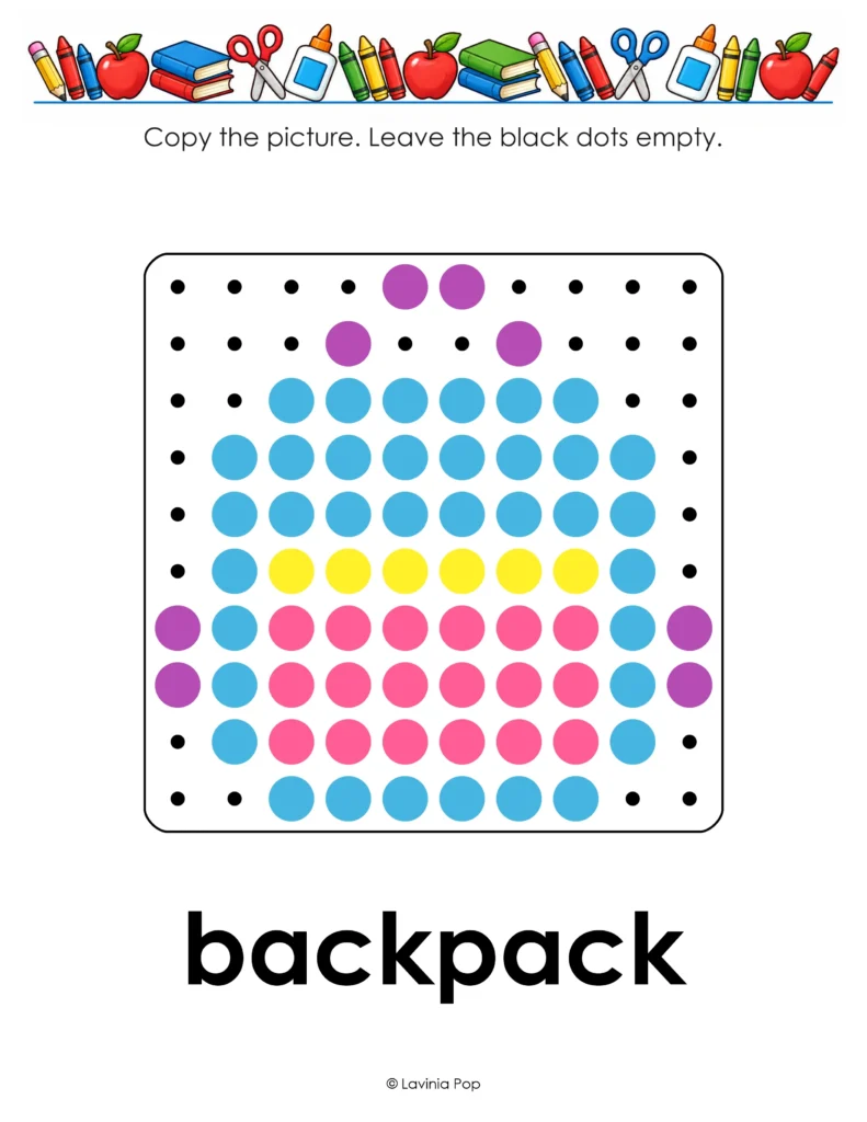 Back to School Pegboard Patterns – Backpack Picture Mat